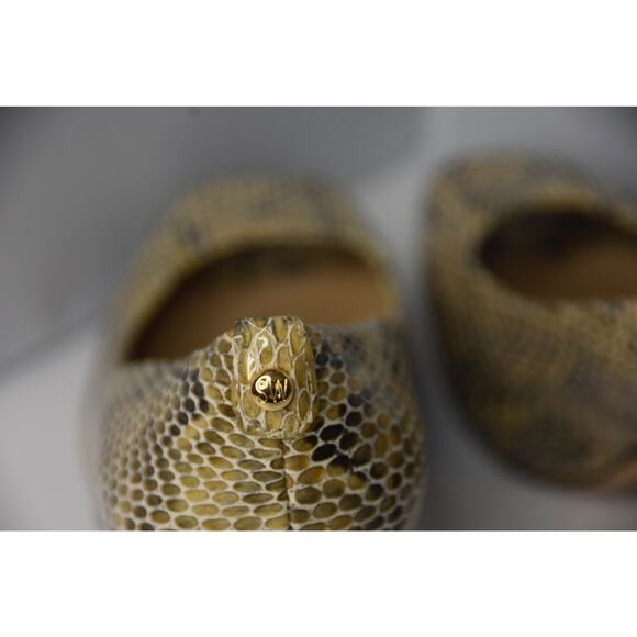 Stuart Weitzman Logo Plainfield Snake-Print Leather Peep-toe Pump Size 11 - Picture 5 of 11